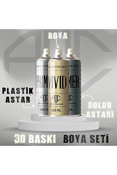 ARTOFCOLOUR Art Of Colour 3D Baskı Sprey Boya+Plastik Astar+Dolgu Astarı Zımp...