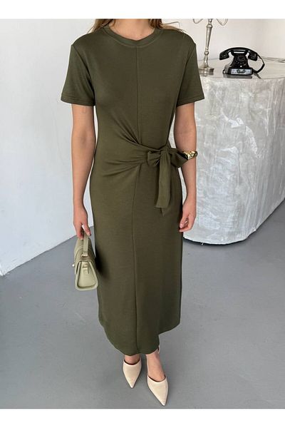 soBasic Modal Fabric Dress with Side Tie