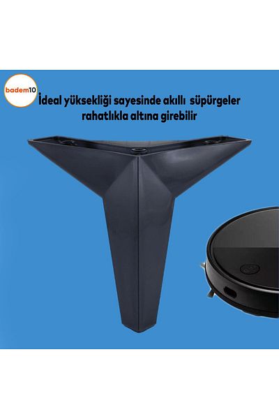 Badem10 Kale Mobilier de lux Canapea Fotoliu Unitate TV Picior 12 Cm Picior de ridicare din plastic negru