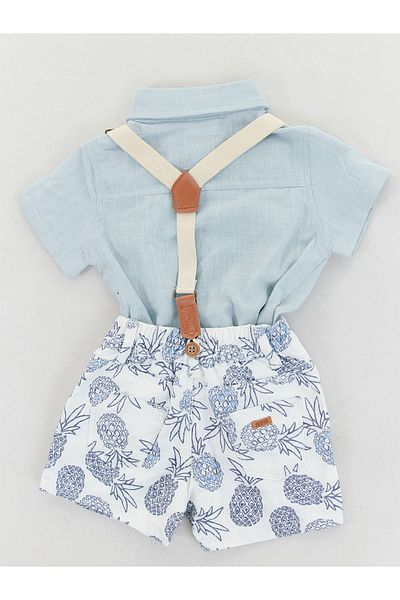 Midimod 3-teiliges Set für Babys, Jungen, Festtag, Hemd, Shorts, Hosenträger