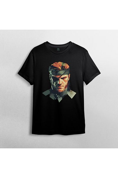Pixxa Metal Gear Solid - Solid Snake Unisex 100% Cotton Crew Neck T-Shirt Model 5