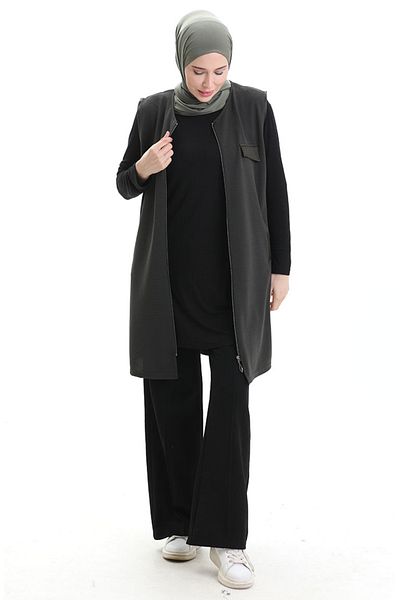 sefamerve سترة جلدية مركبة 994763-02 كاكي