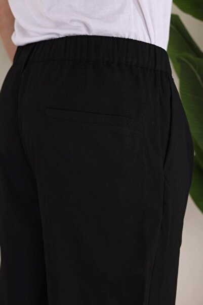 Asil Acar Home Men's Elastic Waist Pleated Baggy Pants