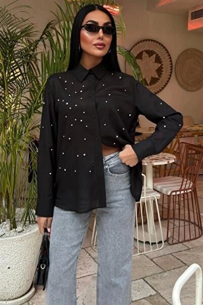 Lijuri Košile z voálu s kamenným zdobením 3443