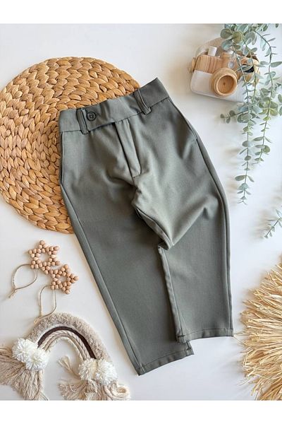 Sipsirin Children's Woven Jogger Pants with Waist Belt Detail - Cream / Khaki / Black (3-10 Years)