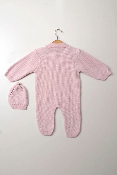 Çocuksan Baby&Kids Wear Girl Boy Unisex Baby Knitted Button Detailed Hat Knitwear Newborn Romper Set