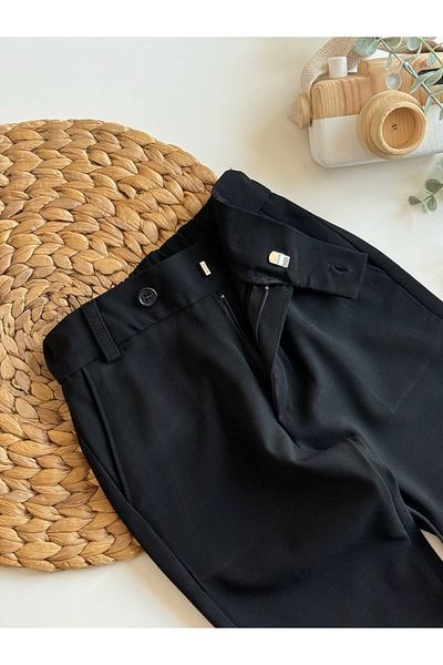 Sipsirin Children's Woven Jogger Pants with Waist Belt Detail - Cream / Khaki / Black (3-10 Years)