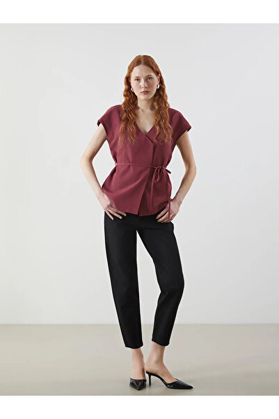 LC Waikiki Lcw Jeans Black Elastic Waist Slouchy Fit Women's Jean Trousers
