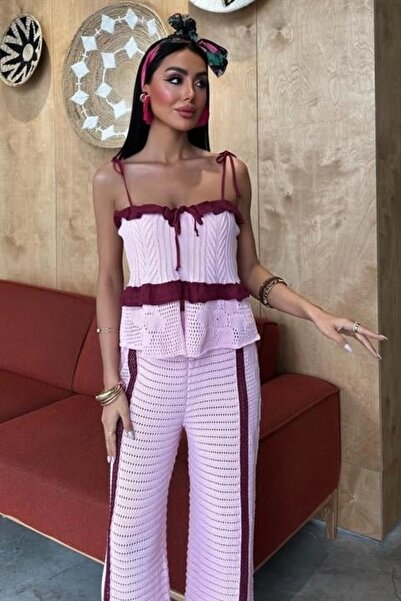 Lijuri Strappy Blouse Trousers Knitwear Suit 10114