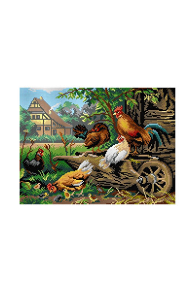 Orchidea Baskılı Goblen Tavuklar ve Horoz 3282 30*40 cm