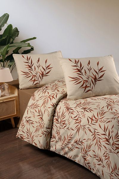 Fabric Box Σετ Παπλωματοθήκη από βαμβάκι (Φυσικό Πράσινο) Veritron Cinnamon
