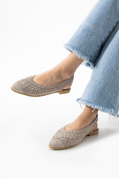 Slipcat Thin Heel Thread Knitted Embroidered Women's Sandals