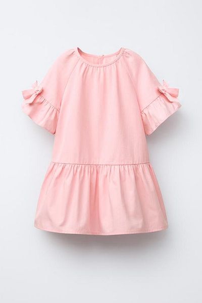 Monila Girl's Bow Sleeve Dress
