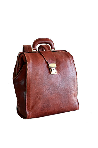 UTIL LAND FASHION Laptop backpack made of genuine vachetta leather, R118