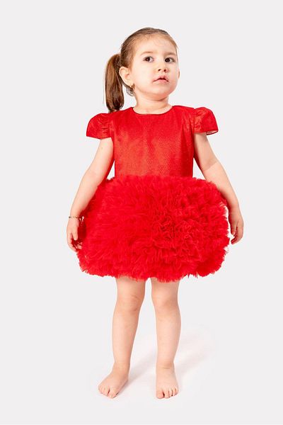 2kids2mom Satin Tutu Dress (Red) (1 -5 Years)