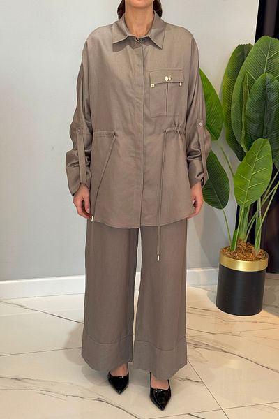 Missemramiss Linen Linen Set 4789 Dark Mink