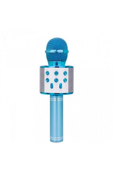 MACVI Microfon karaoke Macvi® WS-858 Albastru cu boxa integrata, SD Card, USB, AUX