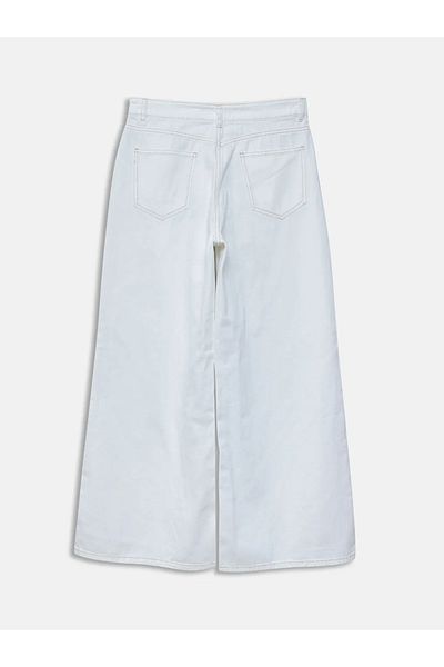 LC Waikiki Pantaloni de jeans de damă XSIDE albi cu picioare largi