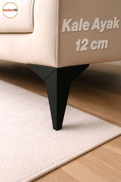 Badem10 Kale Mobilier de lux Canapea Fotoliu Unitate TV Picior 12 Cm Picior de ridicare din plastic negru