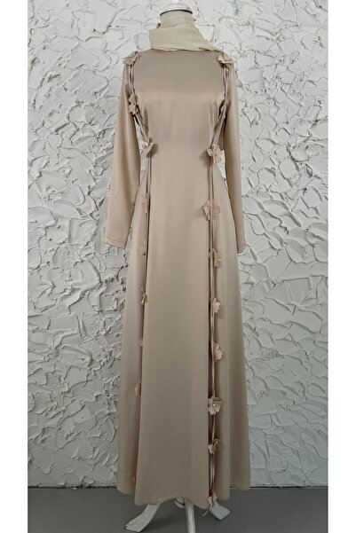 Raya Gym Boyda Çiçekli Saten Tesettür Abiye