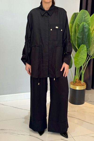 Missemramiss Linen Linen Suit 4789 Black