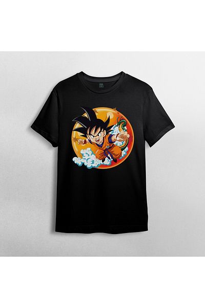 Pixxa Dragon Ball Unisex 100% Cotton Crew Neck T-Shirt Model 4
