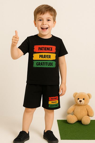UBEYDE Crew Neck Boys' and Girls' Set Cotton T-Shirts and Shorts, Summer Comfort Set