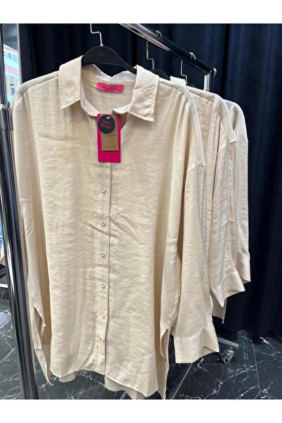 Butik كريم قميص مودال طويل