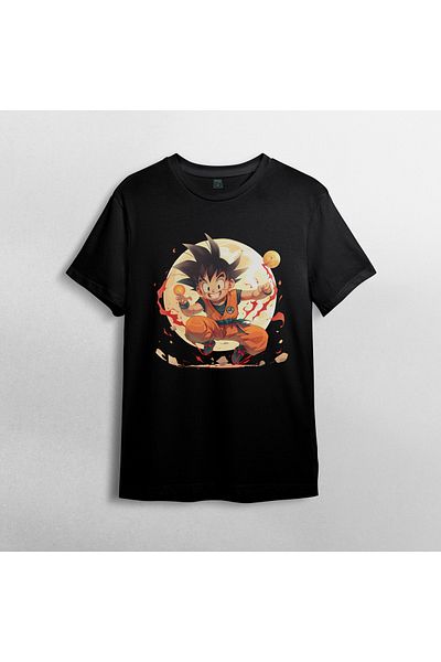Pixxa Dragon Ball Unisex 100% Cotton Crew Neck T-Shirt Model 2
