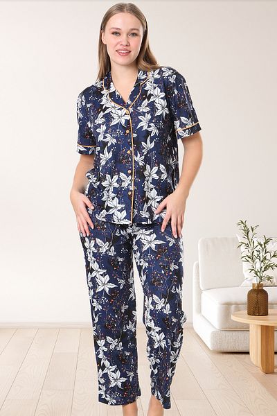 Bella Linda Buttoned Viscose Women's Pajama Set