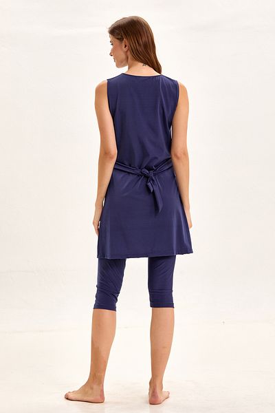 Argento Tankini with Long Tights Navy Blue