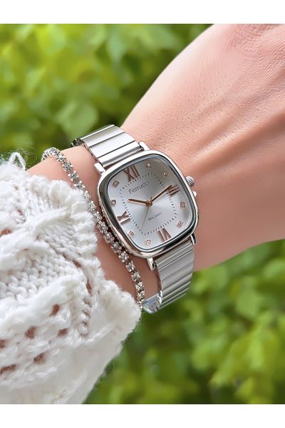 Ferrucci Steel Cord Roman Numbers Women's Wristwatch 3 Atm Waterproof with 2 Years Warranty
