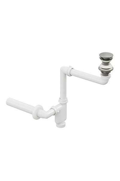 AQUA BAGNO Smart Pop-up sifon , Taşma Deliksiz Krom +Comfort Yer Kazandıran Lavabo Sifonu -2 Parç