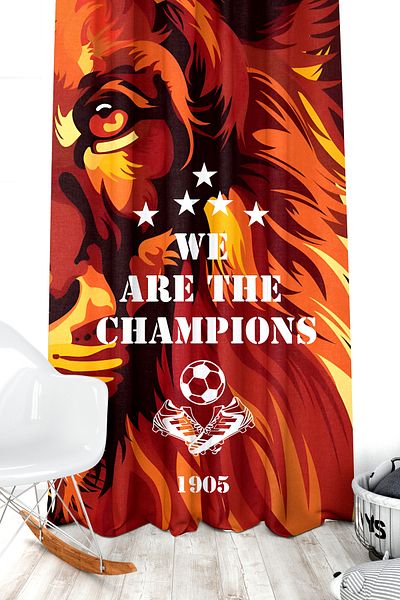 Bertille Home Children's and Baby's Room Fan Football Series Background Curtain Single Wing (Child Room Curtain)