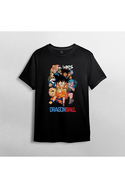 Pixxa Dragon Ball Unisex 100% Cotton Crew Neck T-Shirt Model 3