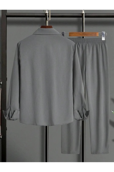 BRLKN Boyfriend Fit Seersucker Fabric Alaçatı Unisex Bürümcük ing tréningruha szett