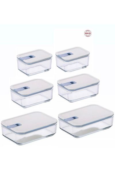 NEOFLAM Perfect Seal Rectangular Glass Storage Set 6 Pieces