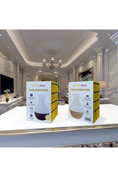Denx مرطب هواء بشكل مزهرية مع إضاءة مميزة من دينكس