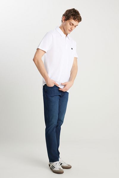 WRANGLER Texas Slim Fit Slim Fit Κανονική μέση στενή γκρι μελανζέ βαμβακερό εύκαμπτο τζιν παντελόνι