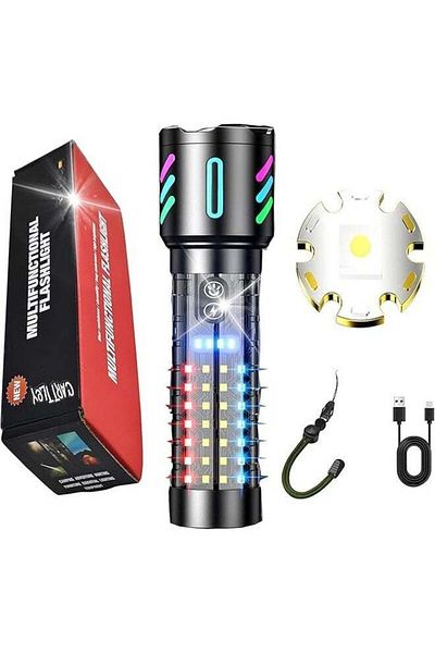Generic Rechargeable LED Flashlight, Tactical Flashlight, 5 Modes Zoomable IP67 Waterproof for Camping/Home