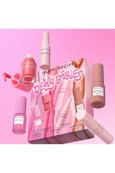 GLOW RECIPE Dewy Babies Travel Skincare Set – 5-Piece Mini Essentials for Hydrated, Glowing Skin