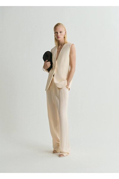 MANGO Woman Dökümlü uzun yelek