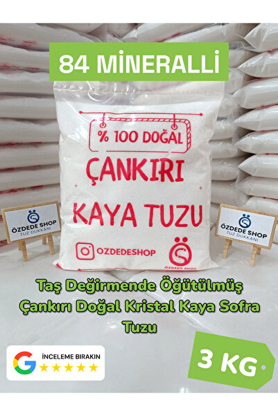 Özdede Shop Çankırı Doğal Kristal Kaya Sofra Tuzu 3 kg
