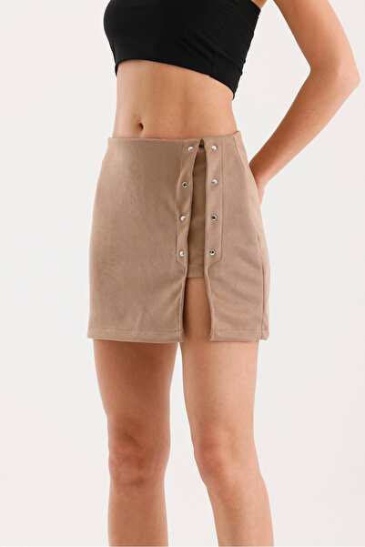 Ceylen Süet Mini Şort Etek