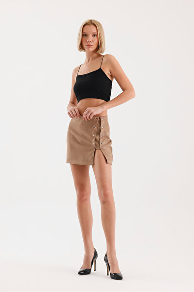 Ceylen Süet Mini Şort Etek