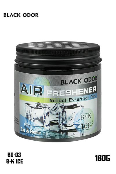 Black Odor B-K ICE Air Freshener 180g – Long Lasting Car & Home Fragrance with Natural Essential Oils