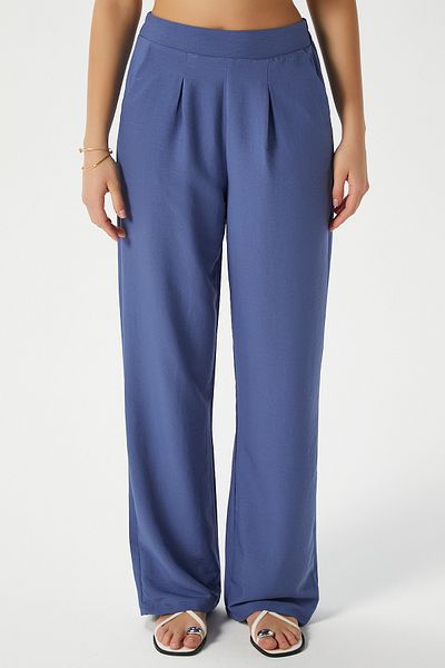Ritnice Pantaloni Palazzo Indigo cu talie elastică Cupra Cool Texture pentru femei