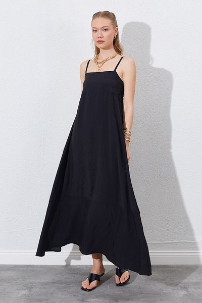 Manche Strappy Women's Modal Dress - Black |   28-10046