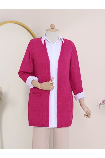HİJABAYA Double Pocket Soft Knitwear Cardigan