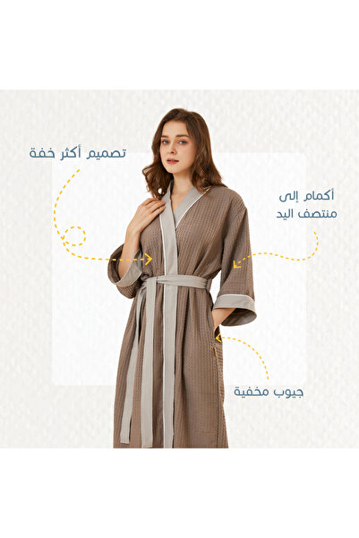 REEFI Rustic Brown Waffle Bathrobe